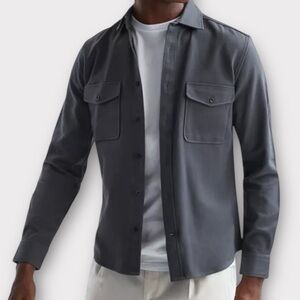 Reiss Men’s Arlo Cotton Canvas Button Up Overshirt XS Canvas Slim Fit NWT